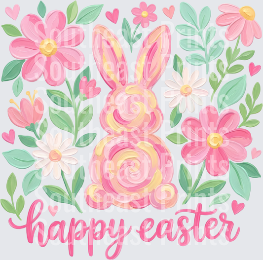 Happy Easter Floral Bunny