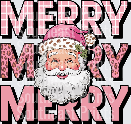 Pink Leopard Santa