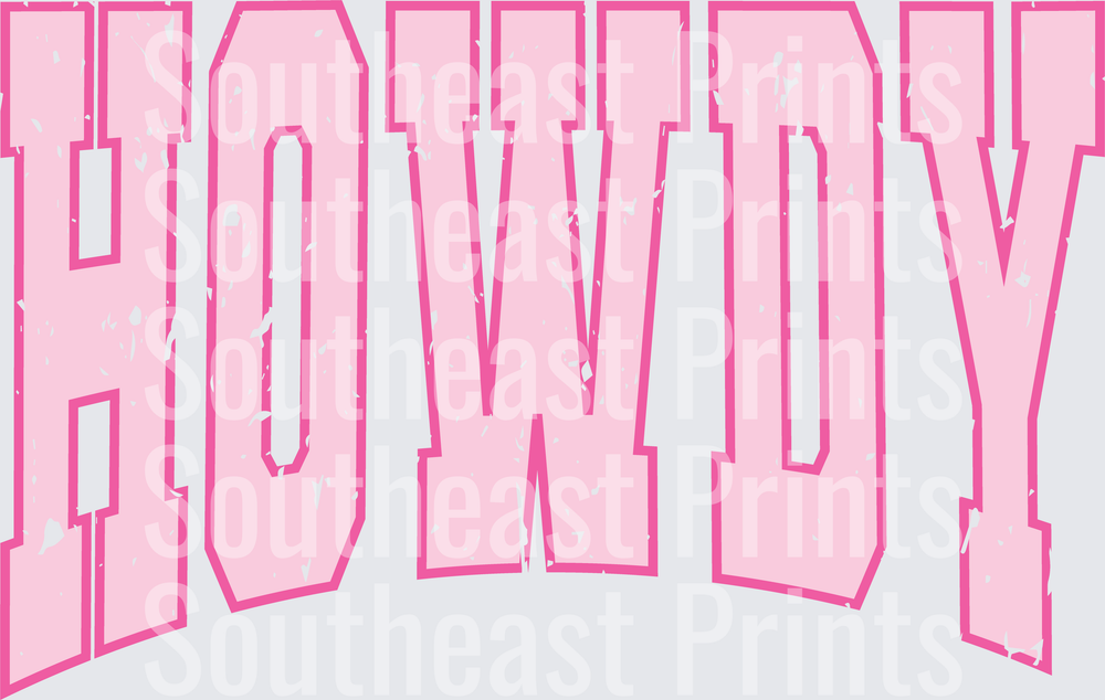 Pink Distressed Howdy