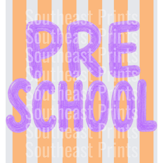 Preschool Striped Typography