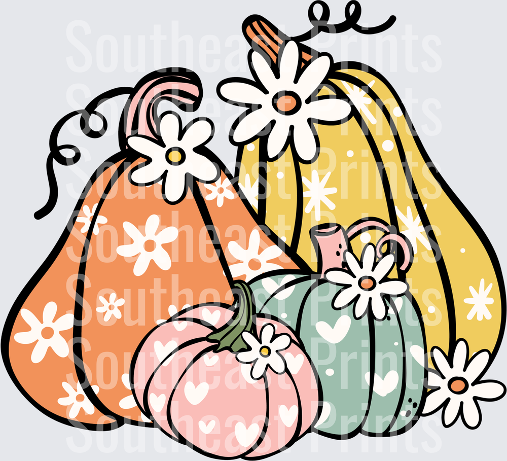 Floral Patterned Pumpkins