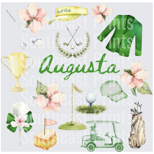 Augusta Golf Tournament Watercolor